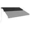 Manual Retractable Awning with LED - Anthracite 400x300 cm