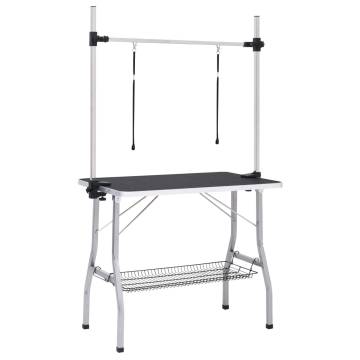 Adjustable Dog Grooming Table with Loops & Basket | HipoMarket