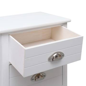 Elegant White Nightstand - 38x28x45 cm Paulownia Wood