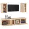 Elegant 4-Piece Solid Wood Pine TV Cabinets | HipoMarket