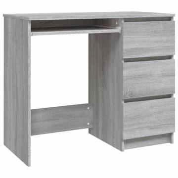 Elegant Grey Sonoma Desk - 90x45x76 cm Engineered Wood