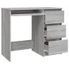 Elegant Grey Sonoma Desk - 90x45x76 cm Engineered Wood