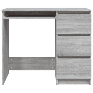 Elegant Grey Sonoma Desk - 90x45x76 cm Engineered Wood