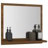 Brown Oak Bathroom Mirror - Engineered Wood | 40x10.5x37 cm