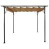 Taupe Pergola with Retractable Roof 3x3m - Durable Steel