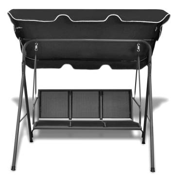 Garden Swing Bench with Canopy - Black | HipoMarket