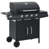 Gas Barbecue Grill 4+1 Cooking Zones - Black Steel | HipoMarket