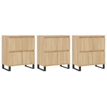 Sonoma Oak Sideboards Set - 3 pcs Engineered Wood | HipoMarket