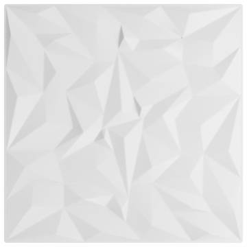 Wall Panels 48 pcs White 50x50 cm XPS - Amethyst Design