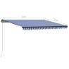 Manual Retractable Awning 400x300 cm - Blue & White