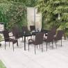 9 Piece Garden Dining Set Brown and Black Colour brown and black Size 200 cm table length Number of 8 