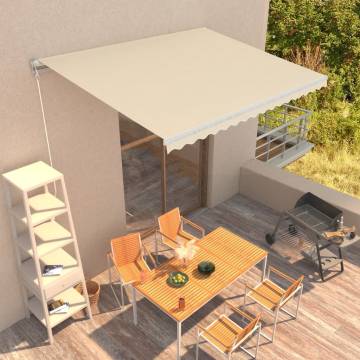 Manual Retractable Awning 400x300 cm - Cream Outdoor Shade