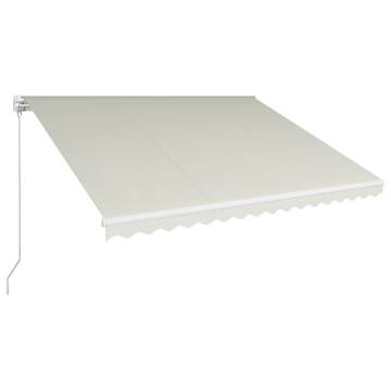 Manual Retractable Awning 400x300 cm - Cream Outdoor Shade