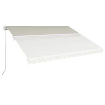 Manual Retractable Awning 400x300 cm - Cream Outdoor Shade