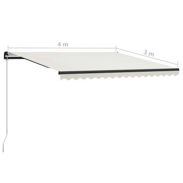 Manual Retractable Awning 400x300 cm - Cream Shade Solution