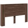 Stylish Headboard Cabinet with LED in Brown Oak | HiPo Market