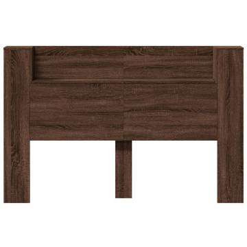 Stylish Headboard Cabinet with LED in Brown Oak | HiPo Market