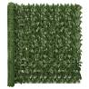 Balcony Privacy Screen with Dark Green Leaves - 300x150 cm