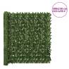 Balcony Privacy Screen with Dark Green Leaves - 300x150 cm