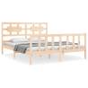 Solid Wood Bed Frame with Headboard 160x200 cm | Hipo Market