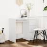 Elegant High Gloss White Desk - 90x45x76 cm Engineered Wood