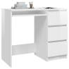 Elegant High Gloss White Desk - 90x45x76 cm Engineered Wood