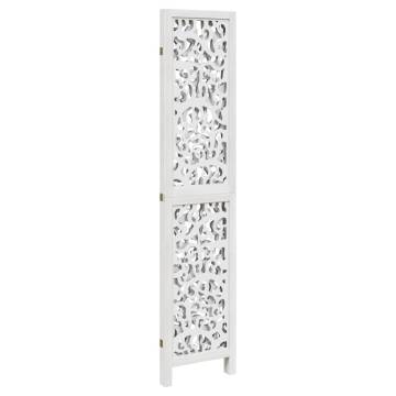 Elegant 3 Panel White Room Divider - Solid Wood Paulownia