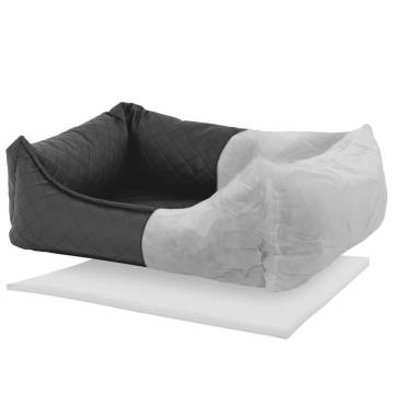 Madison Dog Bed Skai Check - Grey, 120x95x28 cm | HipoMarket