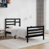 Bed Frame Black Solid Wood 100x200 cm Colour black Size 100 x 200 cm 