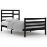 Modern Black Solid Wood Bed Frame 100x200 cm | Hipomarket