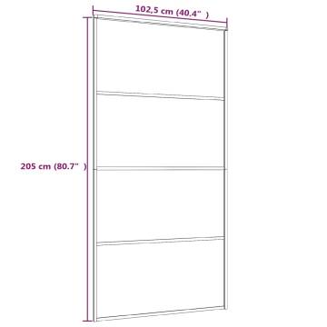 Black Sliding Door Aluminium & ESG Glass 102.5x205 cm