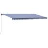 Manual Retractable Awning 600x300 cm - Blue and White