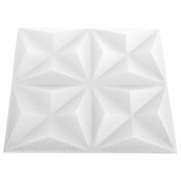 3D Wall Panels - 24 pcs Origami White 50x50 cm | Hipomarket