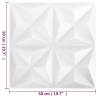 3D Wall Panels - 24 pcs Origami White 50x50 cm | Hipomarket