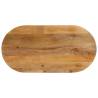 Table Top 110x40x2.5 cm Oval Solid Wood Mango Colour mango wood(oak finish) Size 110 x 40 cm Quantity in Package 1 Thickness 25 mm 