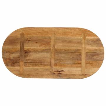 Oval Solid Wood Mango Table Top - 90x40x3.8 cm