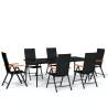 7 Piece Black Garden Dining Set - Stylish & Durable Outdoor Furniture