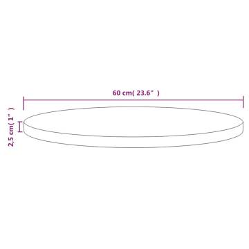 Solid Wood Pine Table Top Ø60x2.5 cm - Durable & Stylish