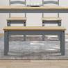 Panama Grey Dining Bench - Solid Pine Wood 105x30x45 cm