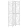 Elegant Room Divider 3 Panels - White Solid Wood Paulownia