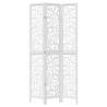 Elegant Room Divider 3 Panels - White Solid Wood Paulownia