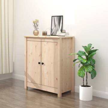 Stylish Solid Wood Pine Sideboard - 70x35x80 cm