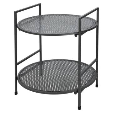 ProGarden 2-Tier Steel Garden Side Table - Matte Anthracite