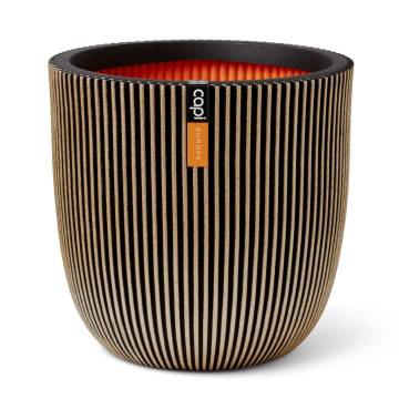 Capi Planter Groove 43x41 cm Black and Gold - Eco-Friendly Design