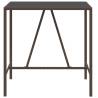 Stylish Brown Bar Table with Glass Top - 110x70 cm