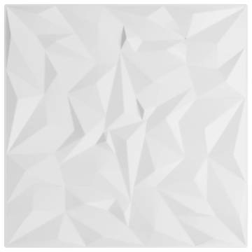 Wall Panels 12 pcs White 50x50 cm XPS 3 m² Amethyst | HipoMarket