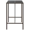 Stylish Brown Bar Table with Glass Top - 110x70 cm