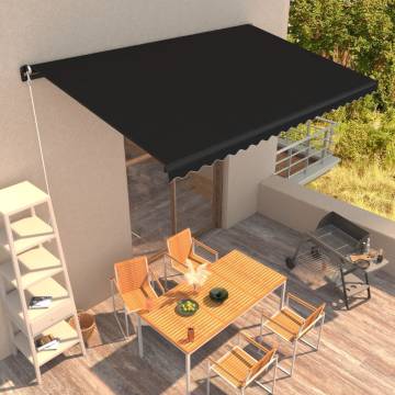 Manual Retractable Awning 500x300 cm Anthracite | HipoMarket UK