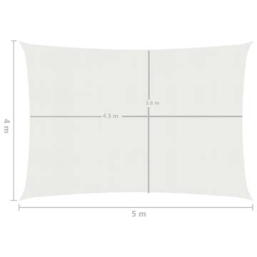 Sunshade Sail 160 g/m² White 4x5 m | HDPE Sunshade for Outdoor Use