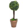 Artificial Boxwood Plants 2 pcs - Ball Shaped Green 56 cm